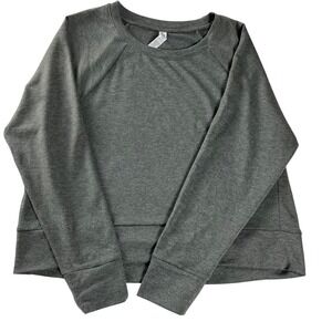 RBX Charcoal Gray Raglan Sleeve Athleisure Pullover Sweatshirt L